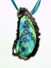 Ciondolo artigianale  in argento 925%° madreperla di abalone cod.1118